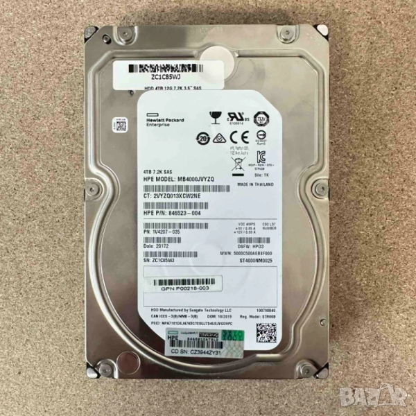 Хард диск HDD за сървър HPE 4TB SAS 12G 7.2K , снимка 1