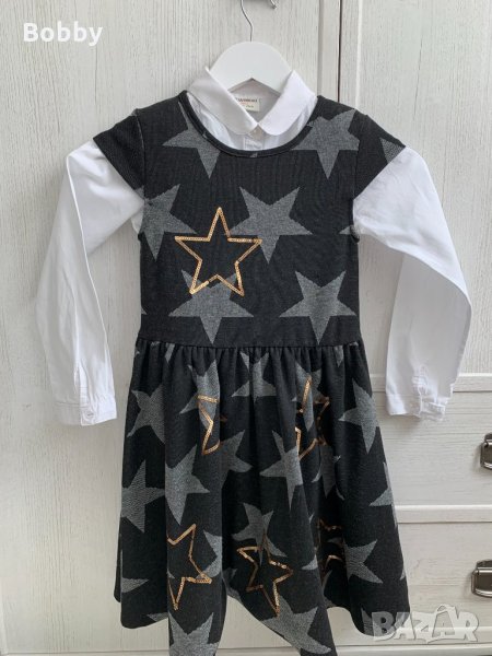 Рокля с бяла риза LC Waikiki 7-8 години, снимка 1