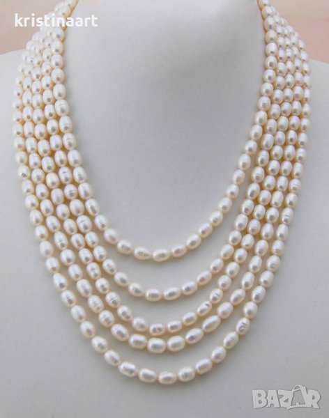Петредов колие  от бели естествени перли, снимка 1