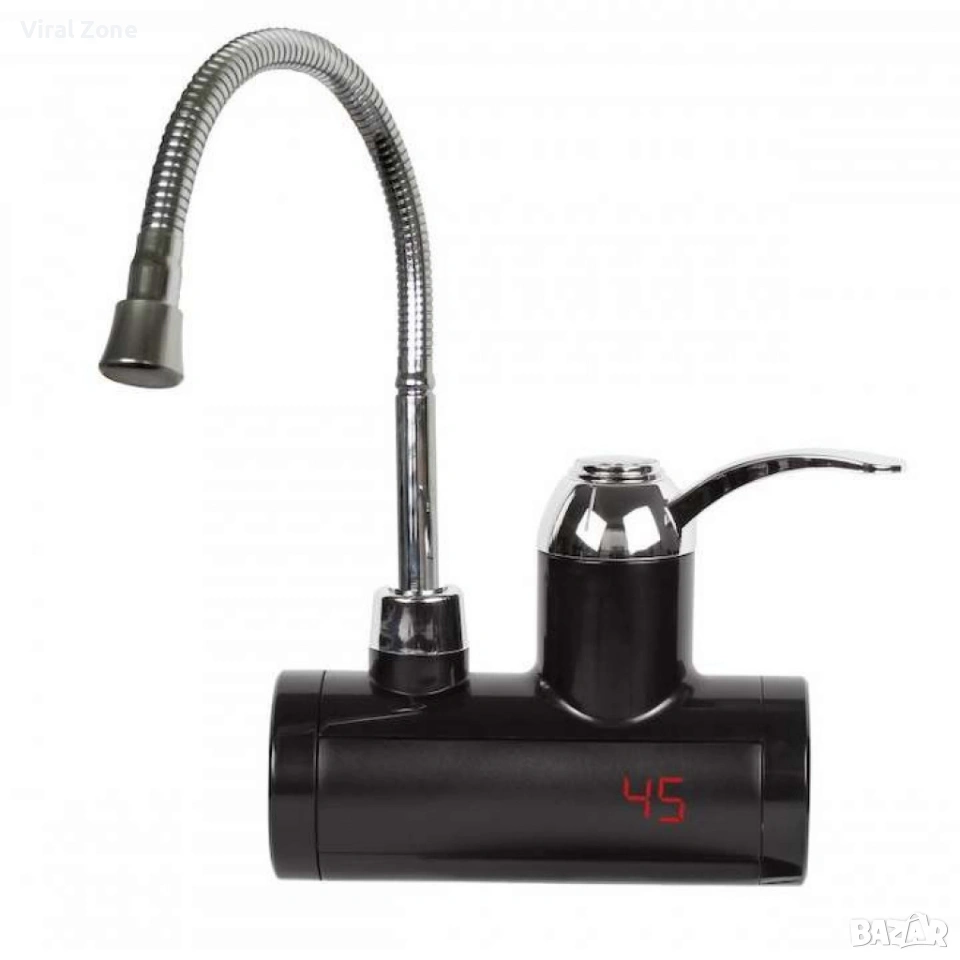 Нагревател за вода с гъвкав чучур, за стена/ за плот 3000W, черен, снимка 1