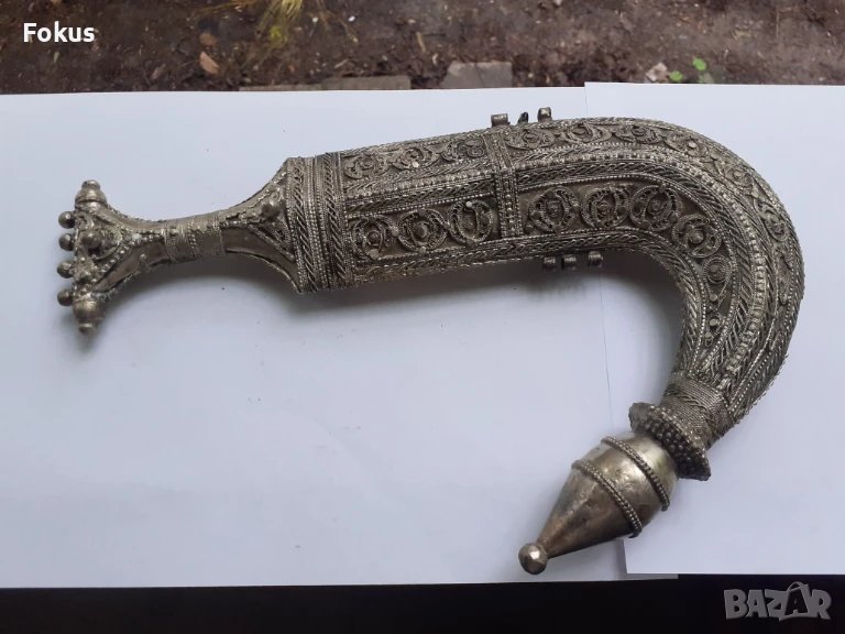 Ханджар - кания и дръжка от стар османски ханджар, снимка 1