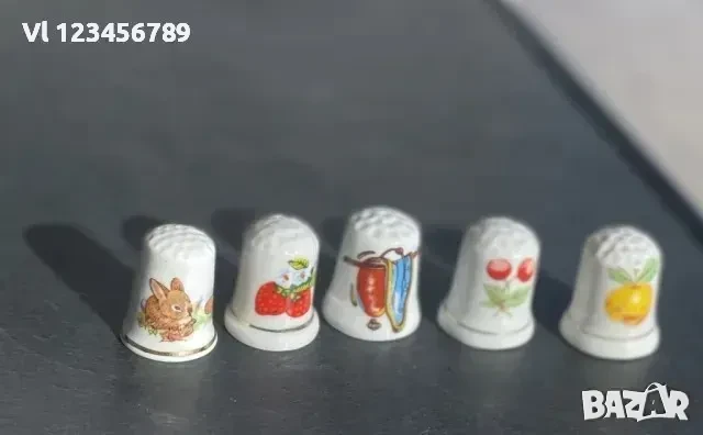 Порцеланови напръстници - колекционерски /плодове/-5 бр, снимка 1
