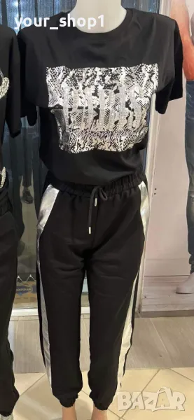 Дамска тениска спортно долнище с металически Дамска тениска панталон с металически акцент  , снимка 1