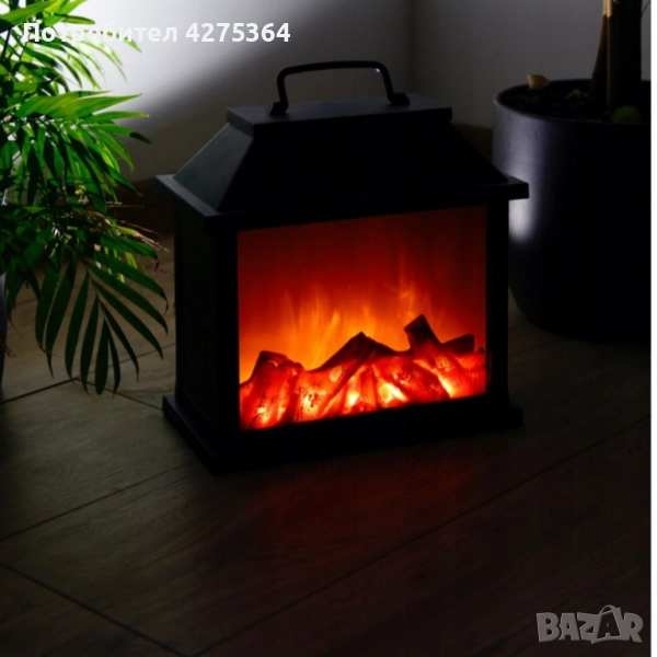 Декоративен LED фенер - камина, снимка 1