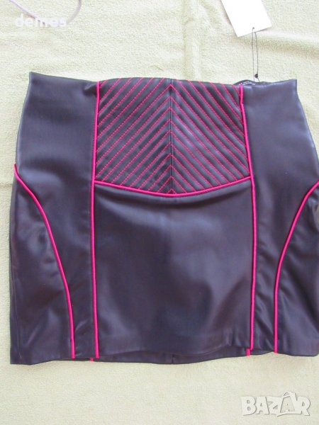Нова къса 'черна кожена пола ZARA размер S, снимка 1