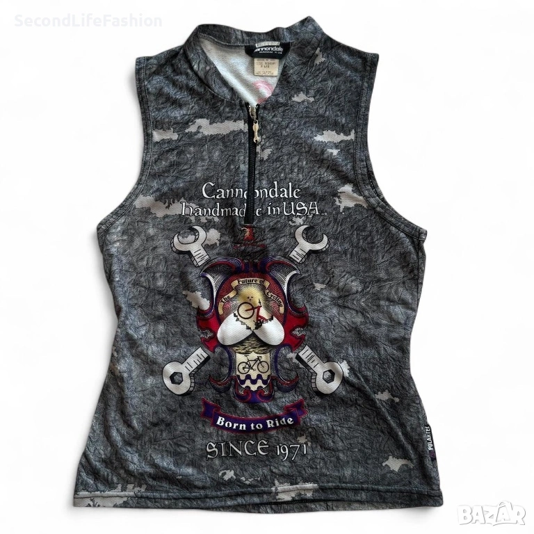 Винтидж колоездачна фланелка без ръкави Cannondale Born To Ride, дамски размер M, снимка 1