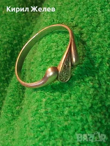 СТАР КРАСИВ СРЕБЪРЕН ПРЪСТЕН СРЕБРО 900 ПРОБА ФИНА РЪЧНА МАЙСТОРСКА РЕТРО АРТ ИЗРАБОТКА 17617, снимка 11 - Пръстени - 46265381