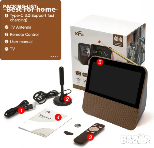 Преносим телевизор- мултимедия HassoKon, DVB-T2 , DAB+, FM, USB мултимедийно, акумулатор, снимка 8 - Телевизори - 50172964