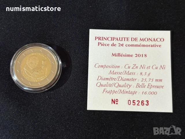 Монако 2018 – 2 евро - 250-годишнина - Рождението на Франсоа-Жозеф Бозио PROOF, снимка 4 - Нумизматика и бонистика - 50866515