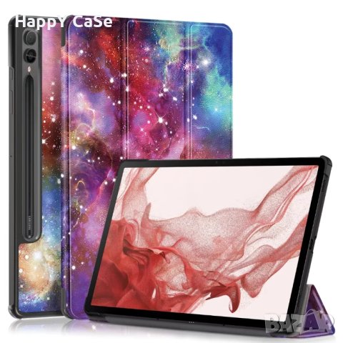 Samsung Galaxy Tab S10 FE+ S10 FE S10+ S9 FE S9 FE+ S9 S9+ / Кожен калъф смарт кейс за таблет, снимка 2 - Таблети - 41736379