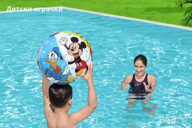 Надуваема плажна топка BESTWAY Mickey & Friends, диаметър 51 см, PVC, цветна, снимка 8 - Надуваеми играчки - 49981652
