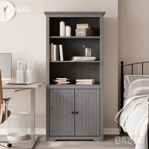 vidaXL Етажерка за книги BODO сива 82x40x173 см бор масив, снимка 2 - Етажерки - 56147263