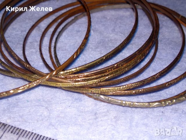 КОМПЛЕКТ КРАСИВО ОРНАМЕНТИРАНИ ФИНИ ТЪНКИ ЗВЪНТЯЩИ БРОНЗИРАНИ ГРИВНИ 37925, снимка 2 - Гривни - 40814154