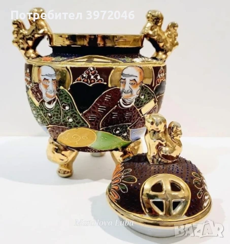 Японска кадилница SafsumaMoriage , снимка 3 - Антикварни и старинни предмети - 50991601