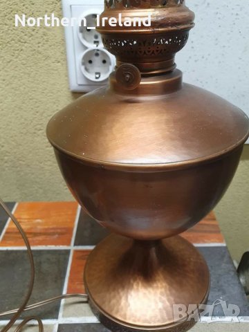 Медна настолна лампа, снимка 2 - Настолни лампи - 40893495