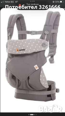 раница Ergobaby +подложка за новородено, снимка 3 - Кенгура и ранички - 55789196
