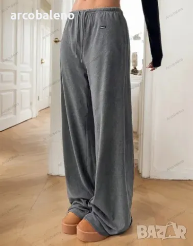 Ежедневни дамски свободни панталони с шнур и ластик, 2цвята, снимка 3 - Панталони - 48708740