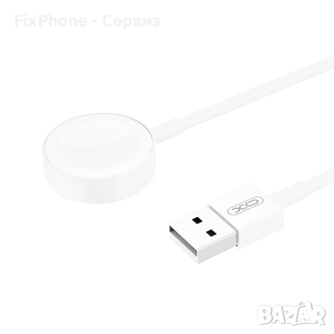 Безжично магнитно зарядно за часовник Apple iWatch XO CX012 с USB кабел, Бял 