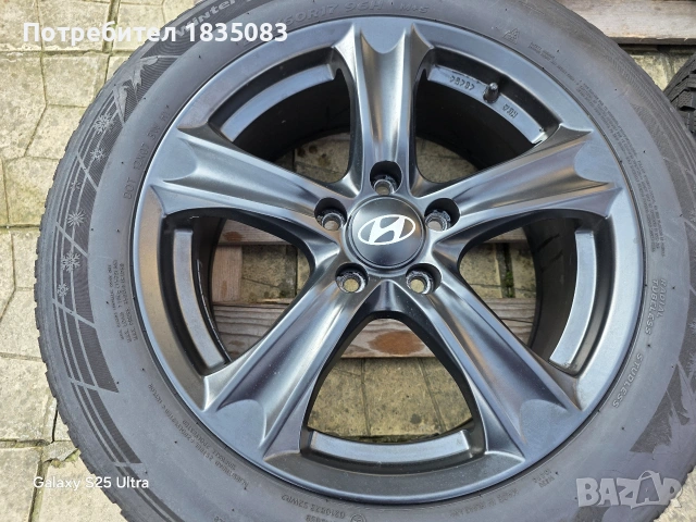 Лети джанти 17ки 5х114.3 Hyundai + зимни гуми 215/60/17 Hankook, снимка 5 - Гуми и джанти - 53711523