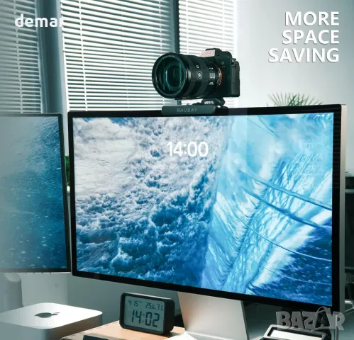 Стойка за монтиране на камера на монитор RAUBAY, с 1/4" винт, горна поддръжка на MILC, снимка 6 - Стойки, 3D очила, аксесоари - 48837732