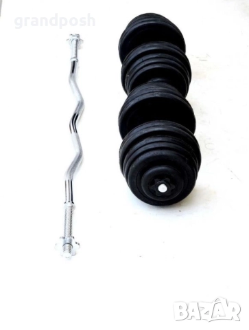 Гумени дъмбели с железни дръжки топ цена дискове тежести лостове, снимка 8 - Фитнес уреди - 52216386