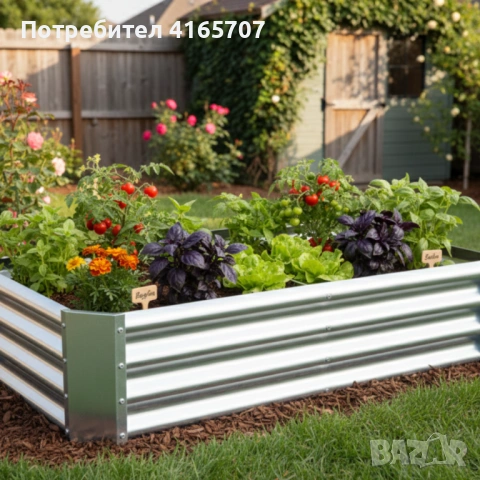 Метална поцинкована леха за зеленчуци и цветя - здрава и устойчива, снимка 3 - Саксии и кашпи - 53644960