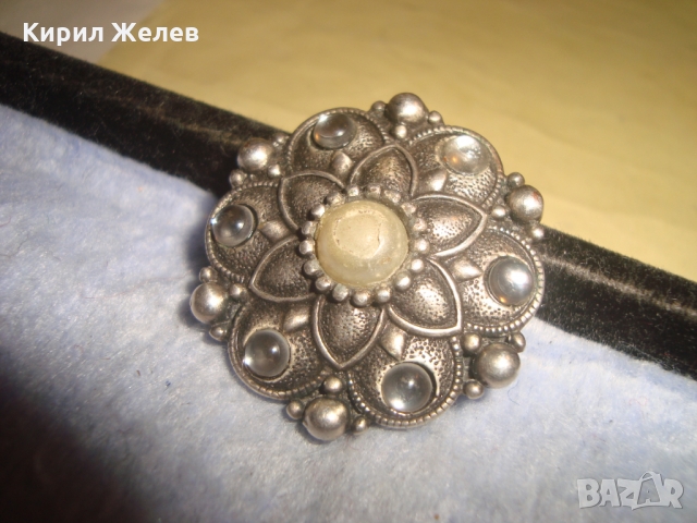 СТАРА ПОСРЕБРЕНА ФЛОРАЛНО ОРНАМЕНТИРАНА АРТ АПЛИКАЦИЯ 26319, снимка 4 - Други - 36107321