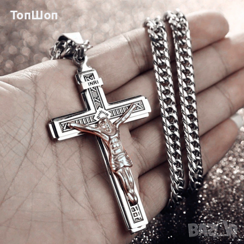 Кръст Колие Иисус Христос Разпятие - 3 модела, снимка 2 - Колиета, медальони, синджири - 36347317