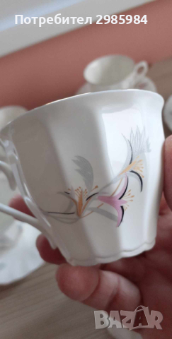 Костен порцеланов сервиз за кафе, снимка 2 - Сервизи - 44669770