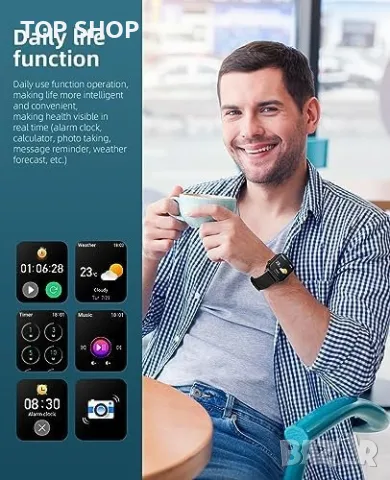 SOUYIE Смарт Часовник - Здраве, Спорт, Bluetooth Обаждания, снимка 6 - Смарт гривни - 49657576