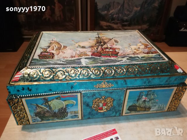 МЕТАЛНА КУТИЯ С КОРАБИ ОТ ФРАНЦИЯ 1202221933, снимка 3 - Антикварни и старинни предмети - 35767267