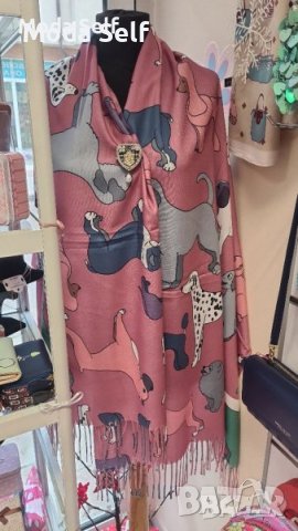 Кашмирен шал с кученца, снимка 2 - Шалове - 42622518