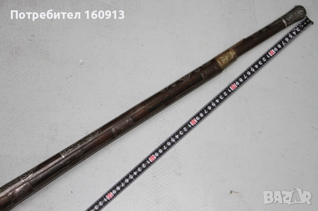 Рядка къса кремъчна пушка Арнаутка кремъклийка с интересна цев., снимка 3 - Антикварни и старинни предмети - 51626413