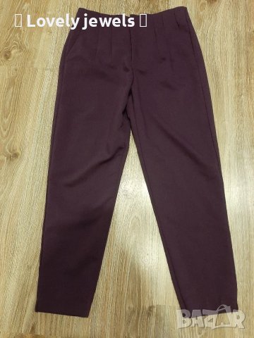 Стилен лилав панталон над глезена висока талия , снимка 2 - Панталони - 39977468