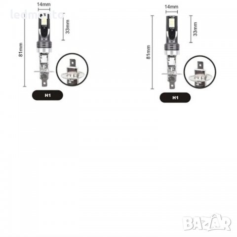 H1 лед крушки мини led h1 крушка, снимка 3 - Части - 39932429