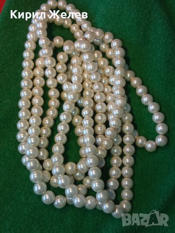 БЕЛИ ПЕРЛИ РЕТРО СТИЛ ГЕРДАН ОГЪРЛИЦА КОЛИЕ 13833, снимка 3 - Колиета, медальони, синджири - 29636705