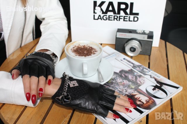 Кожени ръкавици Karl Lagerfeld, снимка 4 - Ръкавици - 41352798