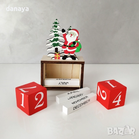6213 Вечен дървен календар с кубчета, снимка 3 - Декорация за дома - 52121418
