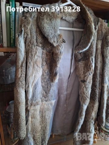 Кожено палто заешка кожа., снимка 4 - Палта, манта - 48624465