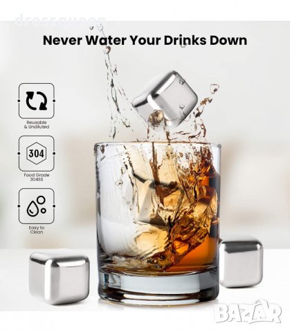 2909 Метални кубчета за охлаждане на напитки с щипка, снимка 12 - Аксесоари за кухня - 34265907