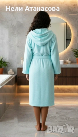 Дамски халат за баня, снимка 2 - Хавлиени кърпи - 53174952