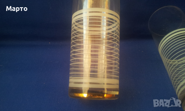 Ретро комплект кана и 6 чаши за вода и безалкохолно, снимка 4 - Антикварни и старинни предмети - 36162698