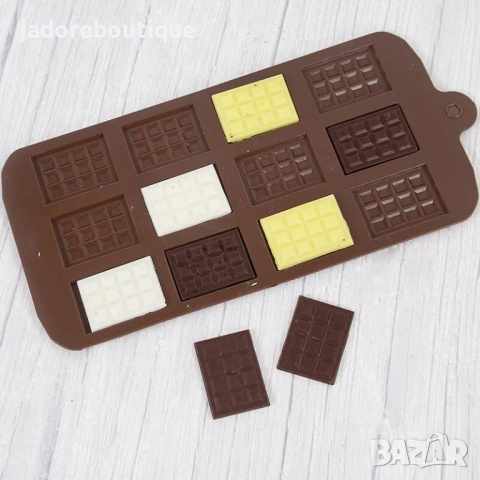 Силиконов молд Шоколадови блокчета, снимка 2 - Форми - 44595307