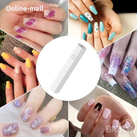 Преносима Мини UV Лампа за Маникюр – Безжична, с Type-C зареждане и 2 режима на работа, снимка 2 - Продукти за маникюр - 53244397