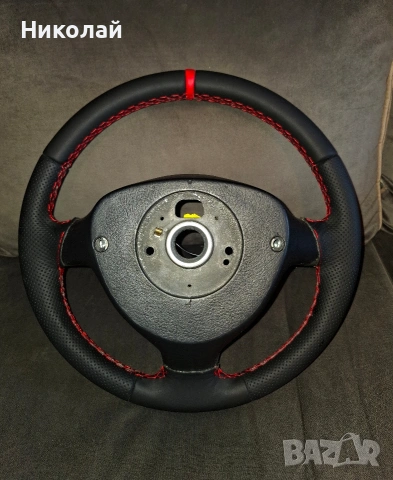 Спортен кожен волан за VW / Seat / Audi, снимка 4 - Части - 53872468