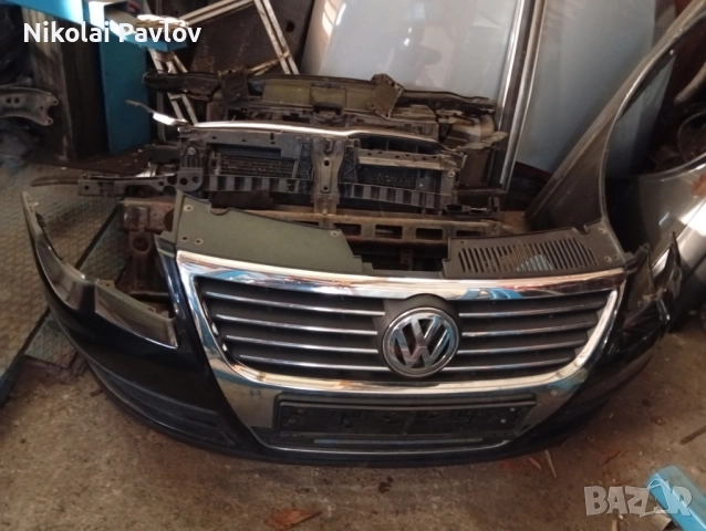 Предна броня с решетка халогени за Фолксваген Пасат 6 , снимка 3 - Части - 52809546