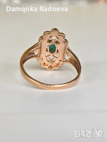 Руски златен пръстен с Брилианти 14 карата , снимка 11 - Пръстени - 49816167