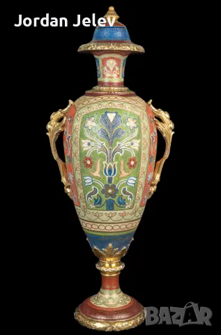 Рядка 100 годишна ваза от Franz Anton Mehlem- Royal Bonn., снимка 2 - Вази - 50295157