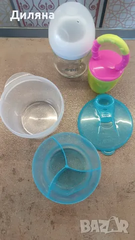 AVENT Купа за съхранение на мляко+стъклено шише и силиконов биберон , снимка 6 - Столчета за хранене - 50217051