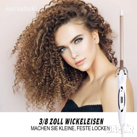 Reyke JK-B006-DE Керамична мини маша за коса 9 мм, 120-220℃, бързо нагряване, снимка 2 - Маши за коса - 51073704